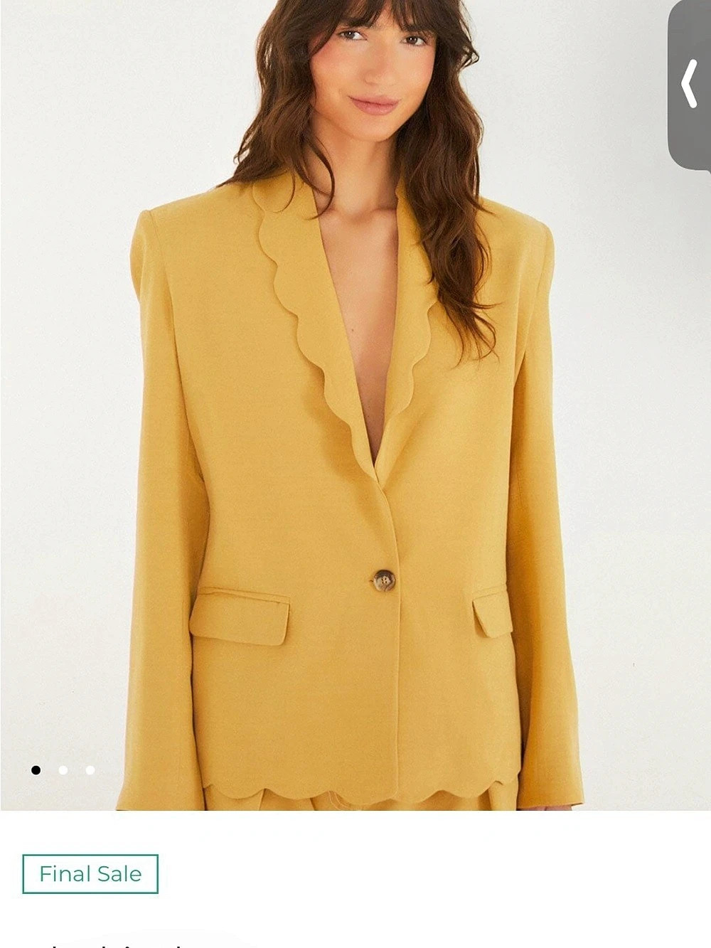 Farm Rio Scalloped Blazer in Yellow Size Small